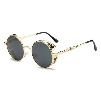 Steampunk Polarized Sunglasses Men Women UV400 Driving Retro Round Glasses