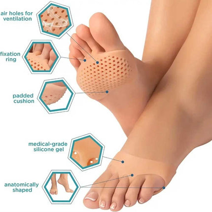 10 PAIRS SILICONE METATARSAL PADS - TOE SEPARATOR ORTHOTICS FOOT CARE INSOLE