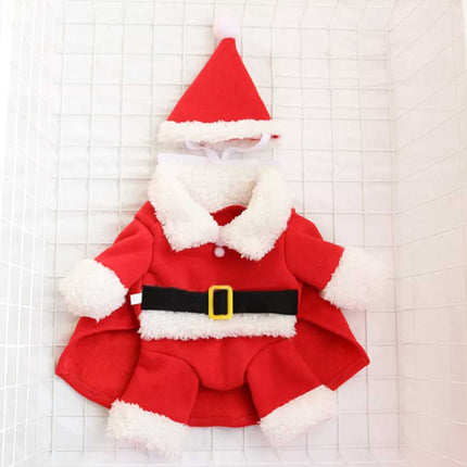 Christmas Santa Claus Pet Cat Dog Clothes Hat Costume Coat Decoration Xmas