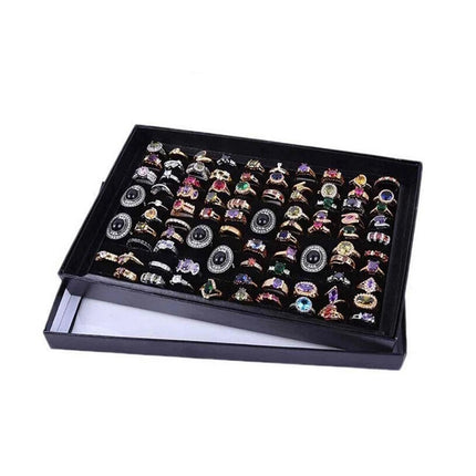 100-Slot Jewellery Earring Storage Box, Display Organiser Tray Holder, Rings Not Included