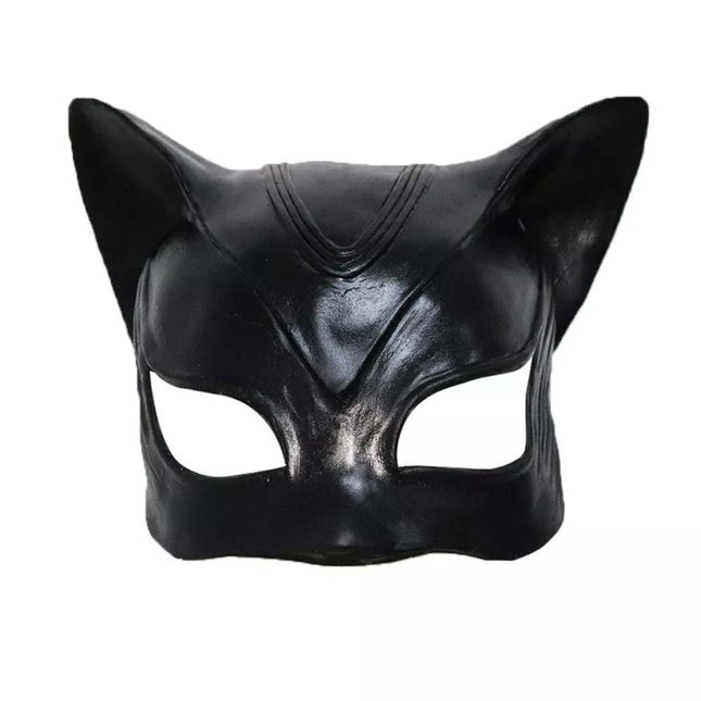 Womens Cosplay Black Catwoman Masks Adult Halloween Panther Cat Latex Mask Gift