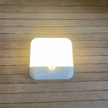 USB Rechargeable Magnetic PIR Motion Sensor Night Light, Dual Color LED Lamp for Bathroom Closet Stairs