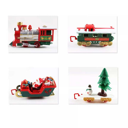Musical Santa Christmas Tree Train Rail Track Set Light Sound Kids toy Xmas Gift