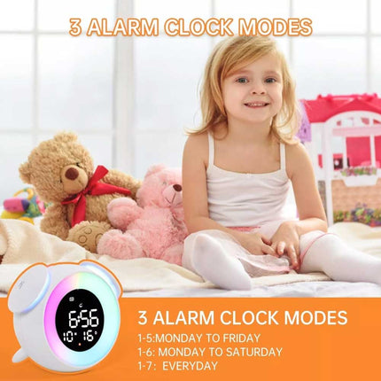 Alarm clock wake-up light with sunrise/sunset simulation, dual alarm clocks