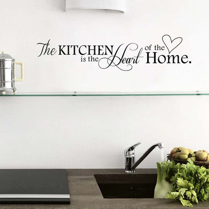 2Pcs The Kitchen Is The Heart of The Home Vinyl Wall Stickers Kitchen Art Decor 60CM
