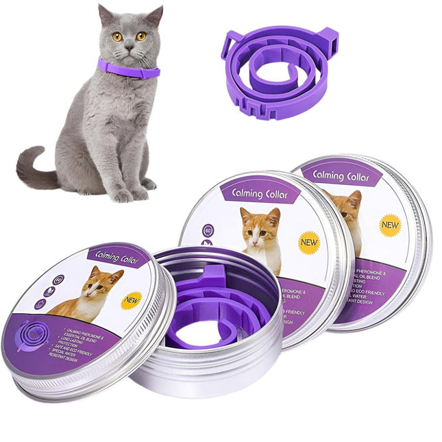 3X Calming Collar 38CM for Cat Natural Lavender Pheromone Cat Calming Collars US