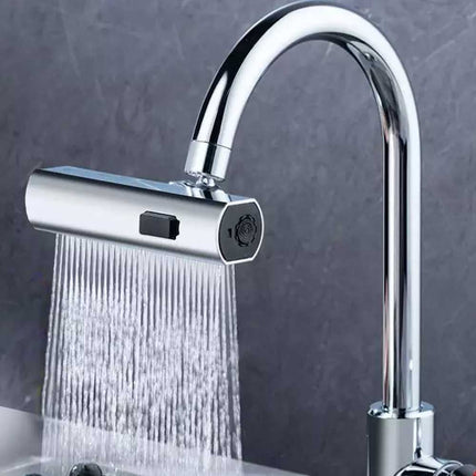 4‑in‑1 Sink Tap Spray Head Attachment, 360° Rotating Waterfall Anti‑Splash Kitchen Faucet Nozzle