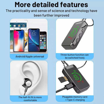 Wireless Bluetooth Neckband in ear karaoke Monitoring Headphones Living Headset