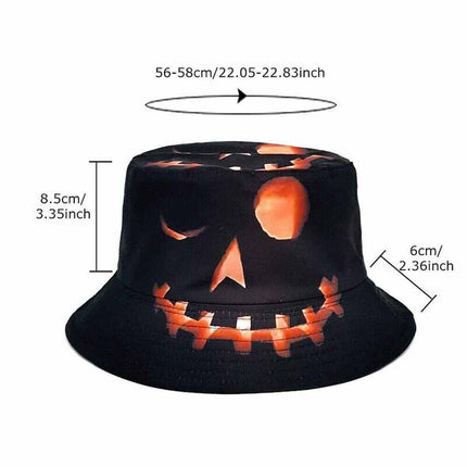 Halloween Hats Prop Creative Cartoon Pumpkin Printed Sun-shade Fisherman Hat