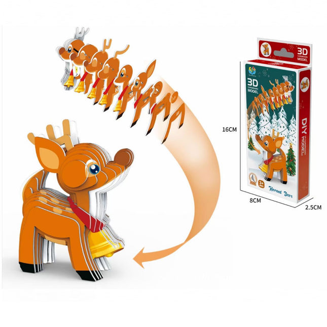 DIY Reindeer 3D Model PUZZLE Christmas Craft Kit