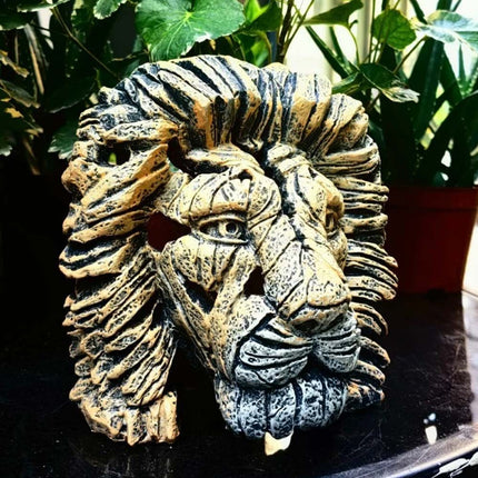 Resin Lion Head Sculpture, Modern Home Decor, Tabletop Ornament & Gift