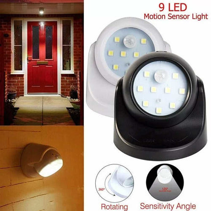 360° Battery Operated Indoor Outdoor Garden Motion Sensor Security LED Light New