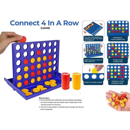 Mini 4 In A Row Connect Game, Classic Educational Board Game for Family Tabletop Toy