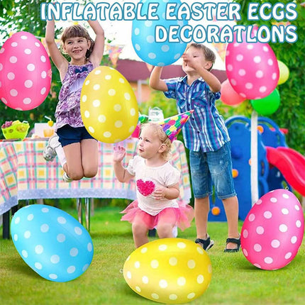 1x RandomColor  Inflatable Easter Egg & Pump Easter Inflatables Outdoor Decor