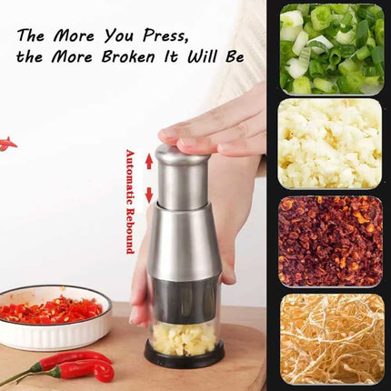 Pressed Garlic Onion Chopper 304 Stainless Steel Hand Food Chopper Kitchen Tools