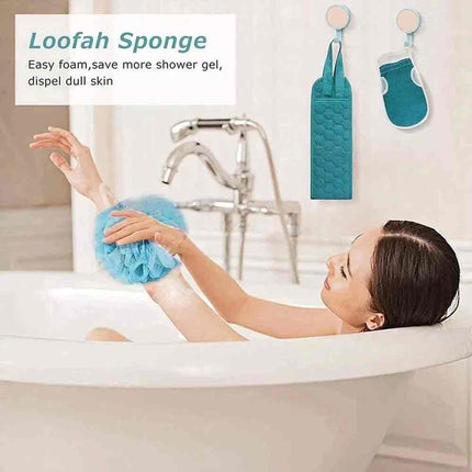 3-in-1 Exfoliating Body Scrubber Set – Back Scrubber, Bath Glove & Shower Loofah