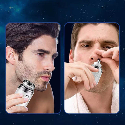 2 in 1 Mini Electric Shaver Portable Men Razor Nose Beard Clipper USB Trimmer
