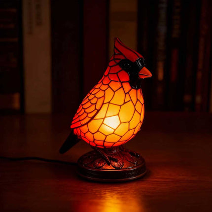 Red Resin Bird Lamp: Sheremart & Fanyil Cardinal Lamp