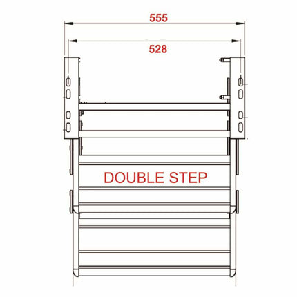 LED LIGHT DOUBLE ALUMINIUM PULL OUT CARAVAN STEP - RV PART ACCESSORIES STEPS FAN