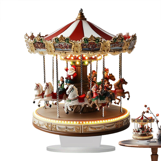 Classic 2D Acrylic Carousel - Flat Christmas Merry Go Round Decor