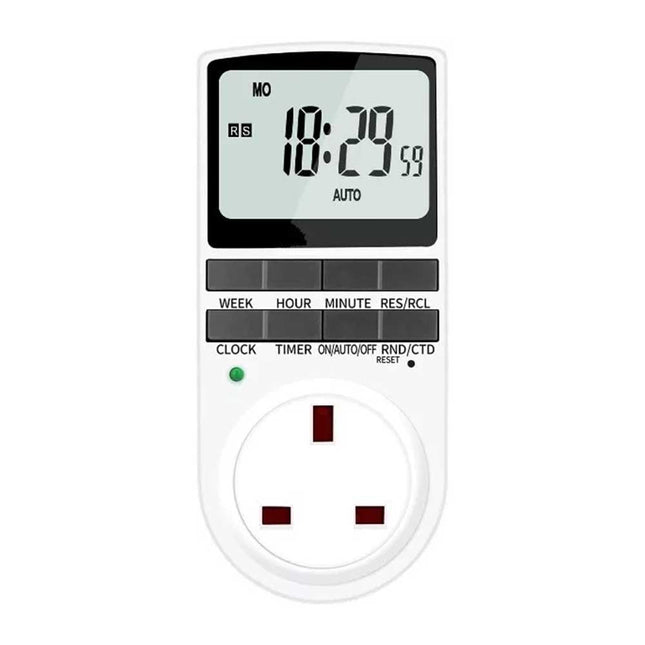 Electronic Digital Timer 12/24 Hour Switch 7 Day Socket UK Plug-in Programmable