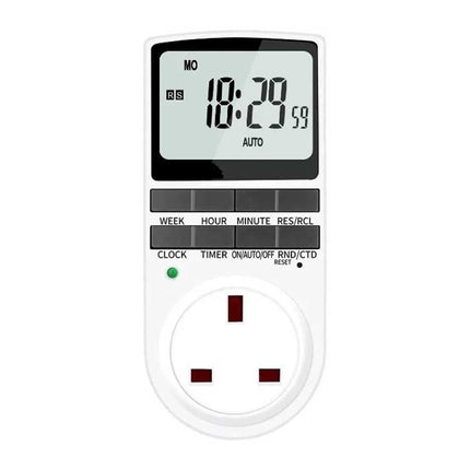 Electronic Digital Timer Socket, 7 Day Programmable Switch for Home Appliances, 12/24 Hour Digital Timer Plug with