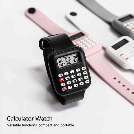 2026 New Watch with Calculator Rubber Strap Wristwatch for Girls Students