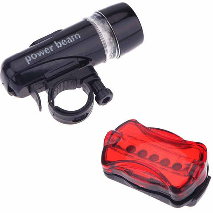 2X Front Rear Bike Light 5 LED Bicycle Tail Lights Waterproof Flashlight