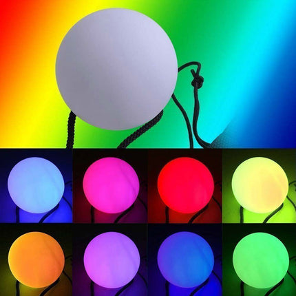 1X Battery-Operated LED Poi Balls Multi Coloured Light up Ball Belly Dance Party