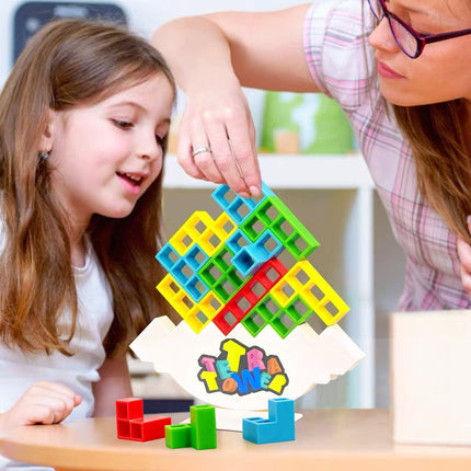 Tetra Tower Game Stacking Blocks Stack Building Blocks Balance Puzzle Board Assembly Bricks Educational Toys for Children Adults