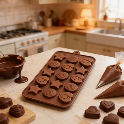 Chocolate Baking Silicone Cake Mould Ice Tray Candy Jelly Mold Nuts & Star Shaped