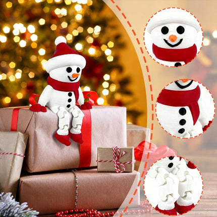 2PCS Printed Christmas Snowman Decoration – Flexible Festive Tabletop Decor, Ideal Xmas Gift for Festive Home Styling