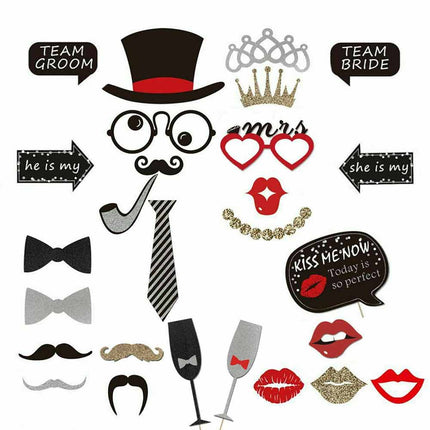 54X Party Props Photo Booth Moustache Engagement Wedding Married PhotoboothFunny