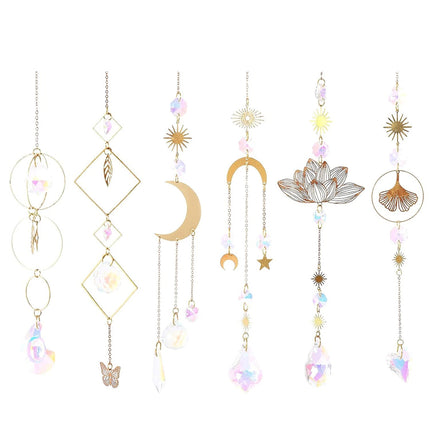 6PCS Lotus Sun Catcher Crystal Light Witchy Suncatcher Prism Rainbow Window Hanging