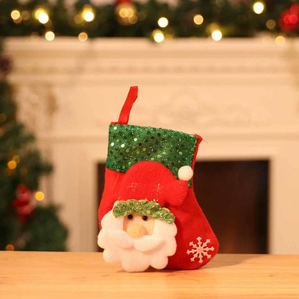 2026 Santa Christmas Tree Hanging Candy Gift Bags, 4 Pack Xmas Tree Ornament Decorations