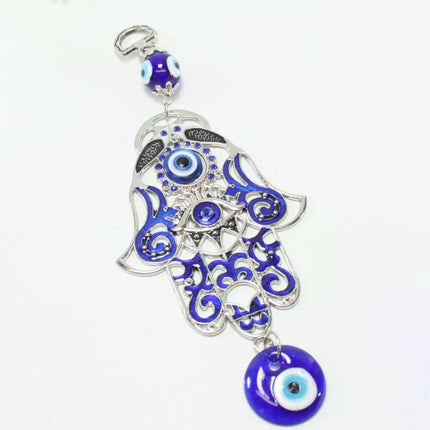 Turkish Blue Evil Eye 3" Hamsa Hand Amulet Wall Hanging Protection Decor