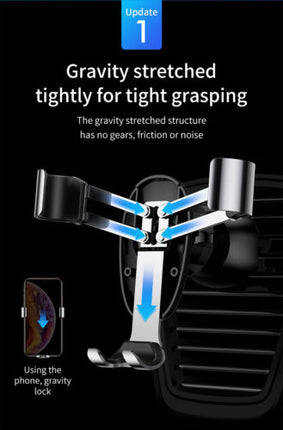 Baseus  Black Mini gravity Holder Universal Mount for iPhone Samsung Air vent