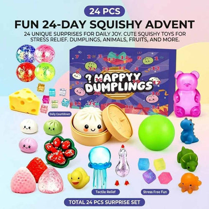 2026 Advent Calendar, 24‑Piece Squeeze Fidget Toy Set, Kids Christmas Xmas Countdown Gift