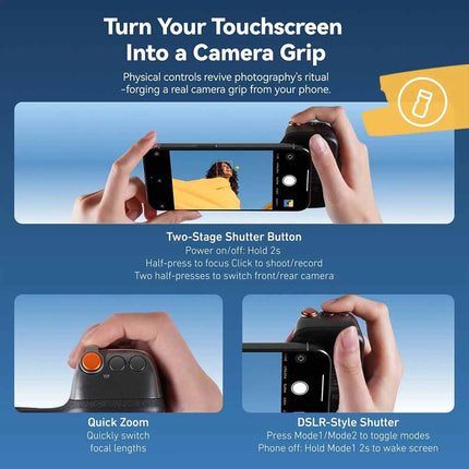 Magnetic Wireless Camera Grip Handle, Universal Remote Control Phone Holder