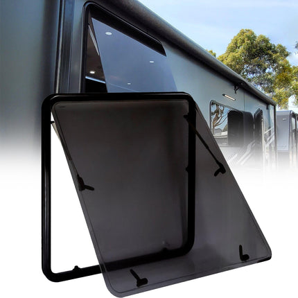 RV Caravan EuroPro2 Push Out Flat Window Locking Handle with Strut Attachment