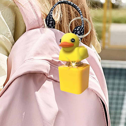 Duckys Quacking Fidgety Toys Ducky Hat Keychains Stress Relievers Squeaking