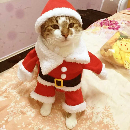 Christmas Santa Claus Pet Cat Dog Clothes Hat Costume Coat Decoration Xmas