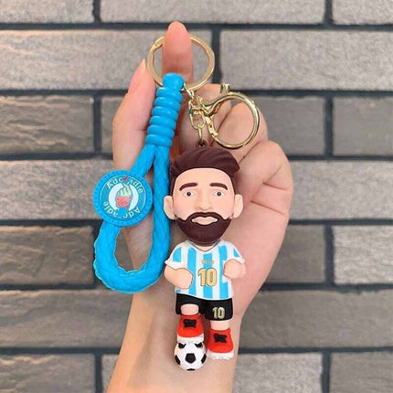 2pcs FIFA World Cup Keychain Keyrings Messi, Ronaldo Figures Gift