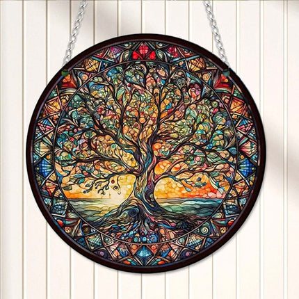 3 Pcs Tree of Life Acrylic Hanging Ornament Indoor Outdoor Home Garden Wall Art Decor