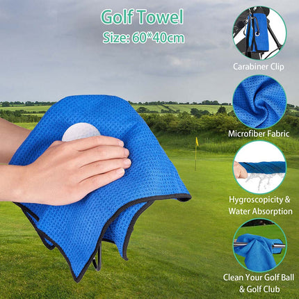 Blue Golf Accessories Gift Cleaner Set Towel Golf Club Brush Groove Cleaning Kit