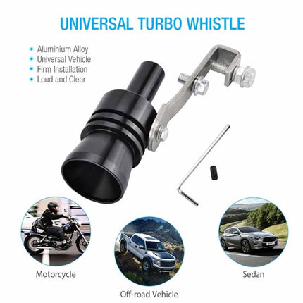 2PC XL Aluminum Car Turbo Sound Whistle, Exhaust Roar Simulator