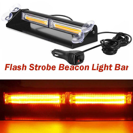 12V-24V Amber LED Warning Strobe Beacon Car Roof Flashing Recovery Light Bar