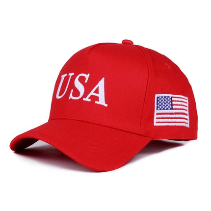Patriotic USA 45–47 Embroidered Adjustable Baseball Cap Red  Unisex Hat for Outdoor & Casual Wear