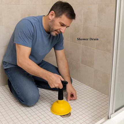 Mini Sink Drain Plunger, Compact Small Drain Unclogger for Bathroom Sink, Kitchen Sink & Shower Drain Clogs