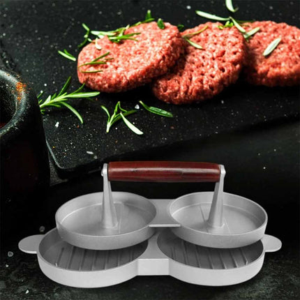 Double Burger Press Hamburger Maker Non-Stick Aluminum Beef Patty Mold for BBQ